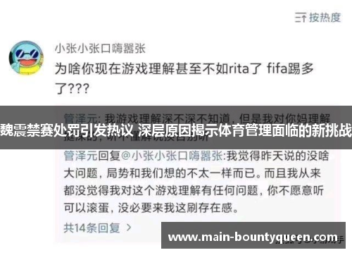 魏震禁赛处罚引发热议 深层原因揭示体育管理面临的新挑战